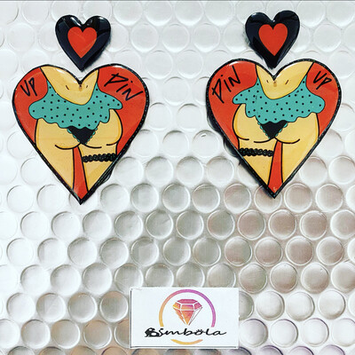 Pendientes culito Pendientes pin up earrings pendientes tattoo earrings Pendientes chica Pendientes corazón TURBANTES MUTANTES design pendientes old school earrings Pendientes culo 