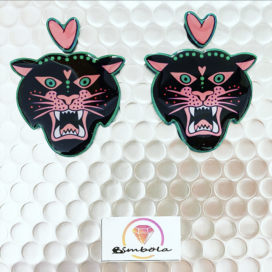 Pendientes pin up earrings pendientes tattoo earrings Pendientes pantera TURBANTES MUTANTES design pendientes old school earrings