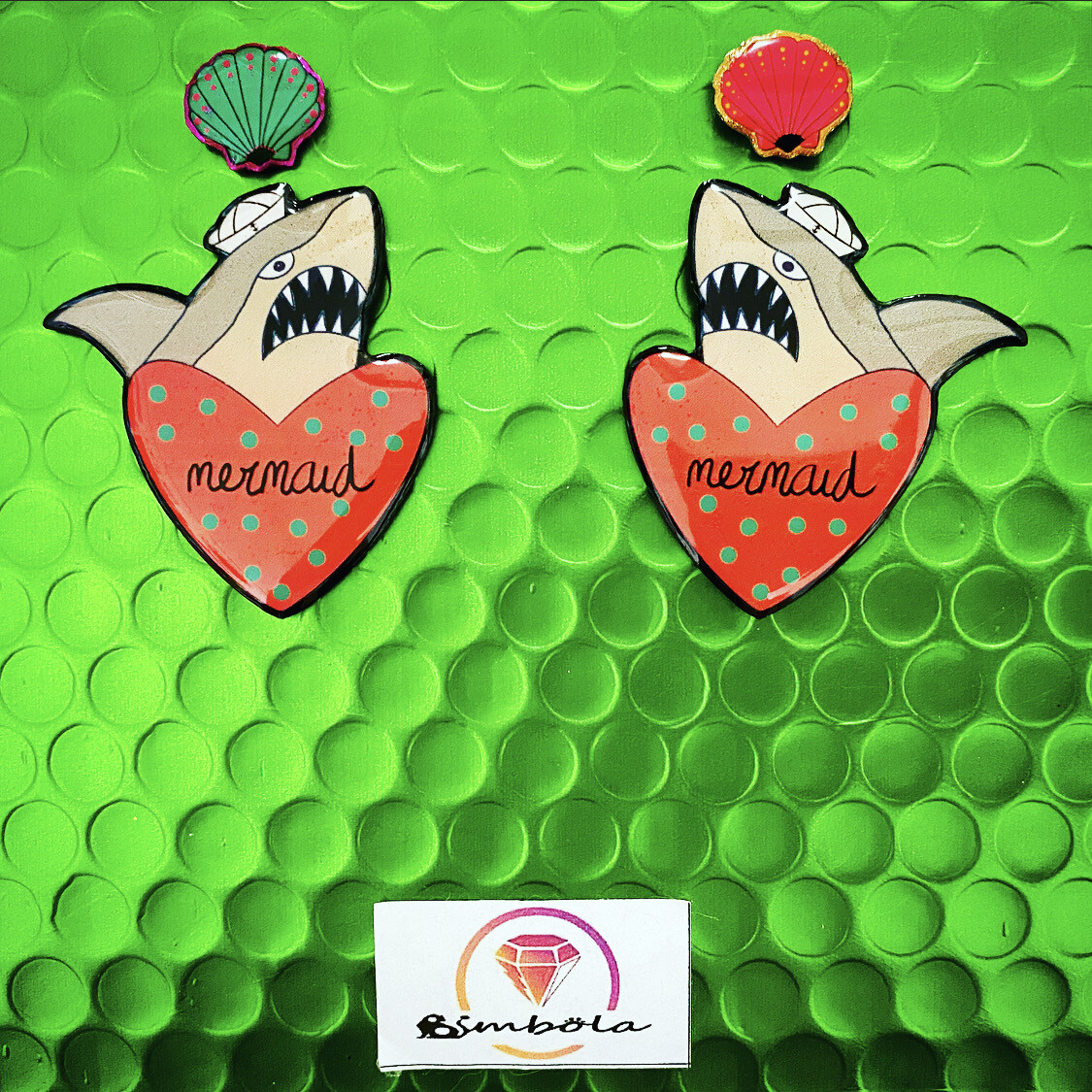 Pendientes tiburones Pendientes pin up earrings pendientes tattoo earrings Pendientes chica Pendientes corazón TURBANTES MUTANTES design pendientes old school earrings