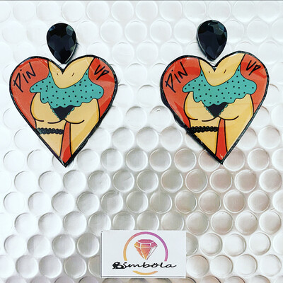 Pendientes culito Pendientes pin up earrings pendientes tattoo earrings Pendientes chica Pendientes corazón TURBANTES MUTANTES design pendientes old school earrings Pendientes culo