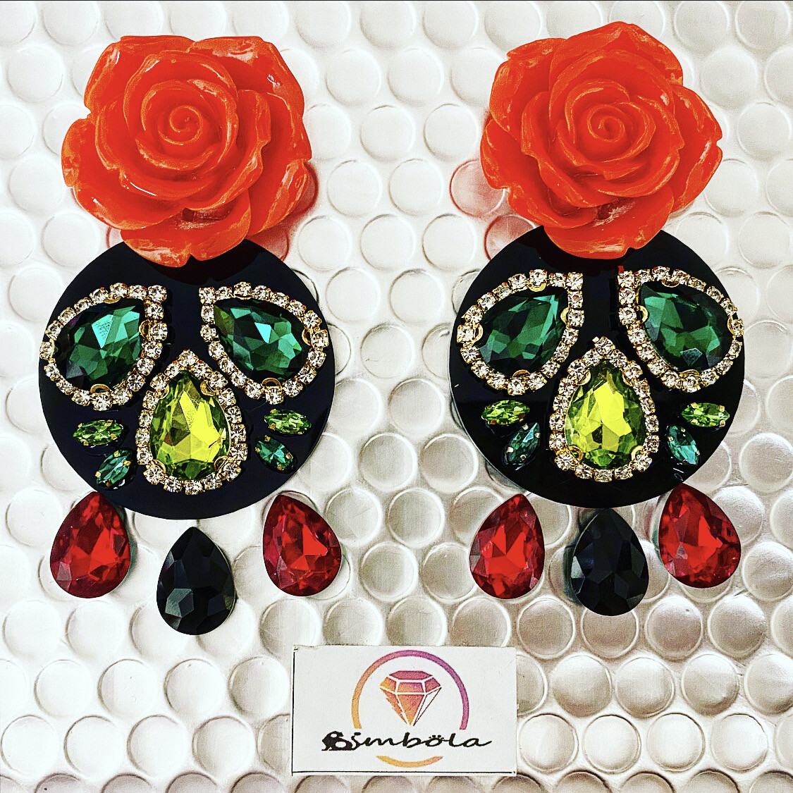 PENDIENTES FLAMENCOS PENDIENTES PEDRERÍA PENDIENTES FLORES FLAMENCO EARRINGS ROSAS