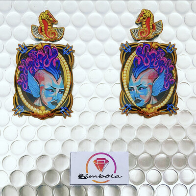 PENDIENTES Sirena mermaid earrings tattoo old school earrings EXCLUSIVE DESIGN ENTE SHOP