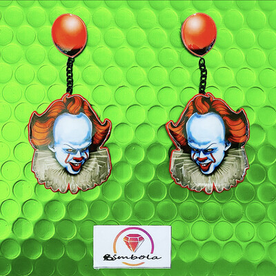 Pendientes payaso pendientes Halloween earrings pendientes terror creepy earrings clown earrings ENTE SHOP DESIGN