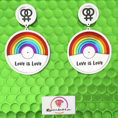 Pendientes Love is love earrings Pendientes metacrilato pendientes orgullo gay pride earrings pendientes gay earrings pendientes arcoiris rainbow earrings