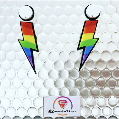 Pendientes rayo Love is love earrings Pendientes metacrilato pendientes orgullo gay pride earrings pendientes gay earrings pendientes arcoiris rainbow earrings rayo thunder