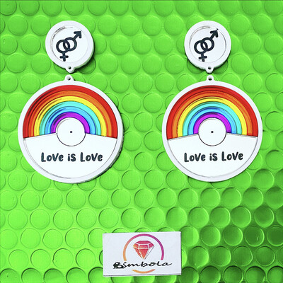 Pendientes Love is love earrings Pendientes metacrilato pendientes orgullo gay pride earrings pendientes gay earrings pendientes arcoiris rainbow earrings