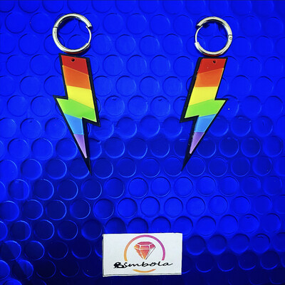 Pendientes rayo Love is love earrings Pendientes metacrilato pendientes orgullo gay pride earrings pendientes gay earrings pendientes arcoiris rainbow earrings rayo thunder
