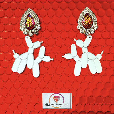 Pendientes Perro globo ballon dog earrings Pendientes metacrilato pendientes Love earrings 