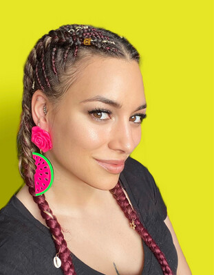 Pendientes sandías watermelon earrings funny earrings fruit earrings Pendientes fruta 