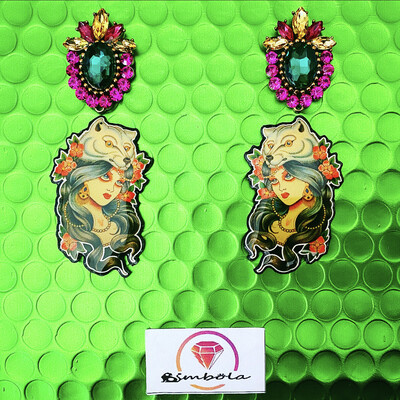 Pendientes Tattoo NeoTradicional earrings 