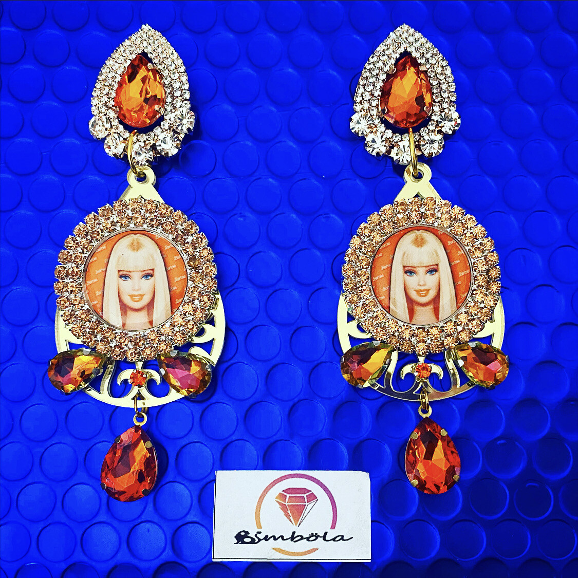Pendientes Muñeca doll earrings pendientes Barbi Pendientes princesa