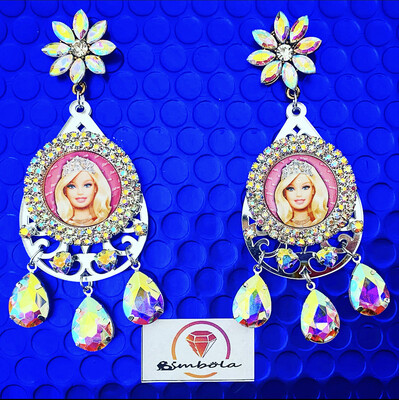 Pendientes Muñeca doll earrings pendientes Barbi pendientes princesa 