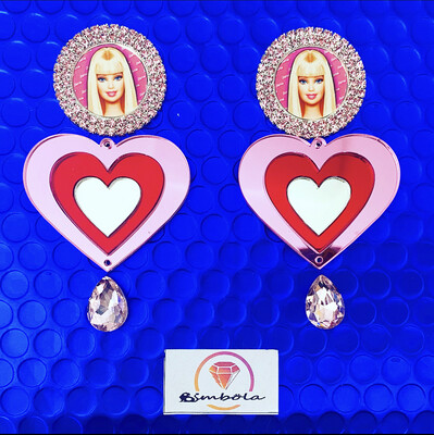 Pendientes Muñeca doll earrings pendientes barb pendientes princesa barbi 