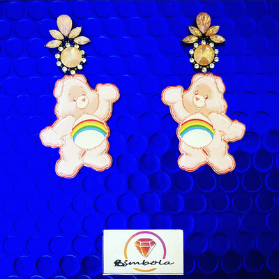Pendientes oso amoroso pendientes bear earrings handmade earrings glitter earrings lovely earrings care bears earrings osos