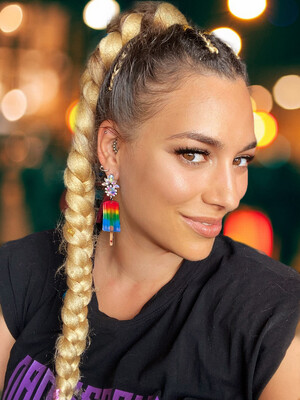 Pendientes arcoiris ice cream earrings pendientes helados glitter rainbow 