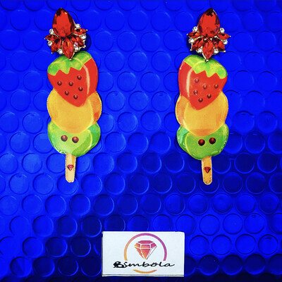 Pendientes frutas ice cream earrings pendientes helados handmade earrings glitter earrings fruit earrings 