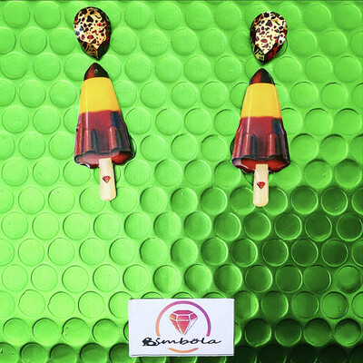 Pendientes colajet ice cream earrings pendientes helados handmade earrings glitter earrings rainbow earrings 