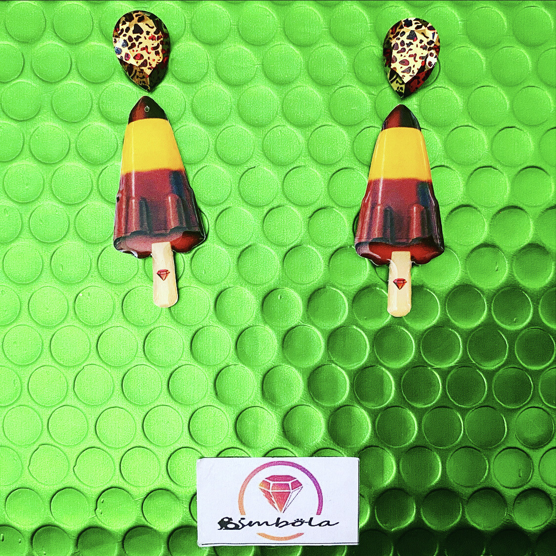 Pendientes colajet ice cream earrings pendientes helados handmade earrings glitter earrings rainbow earrings 
