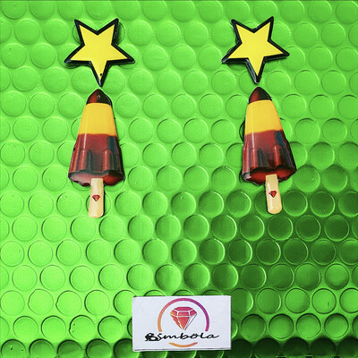 Pendientes colajet ice cream earrings pendientes helados handmade earrings glitter earrings rainbow earrings 