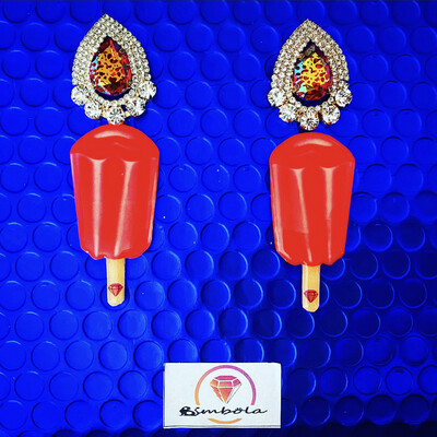 Pendientes mua ice cream earrings pendientes helados handmade earrings glitter earrings rainbow earrings pendientes labios mouth earrings 