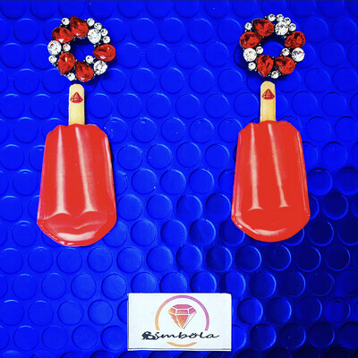 Pendientes mua ice cream earrings pendientes helados handmade earrings glitter earrings rainbow earrings pendientes labios mouth earrings 