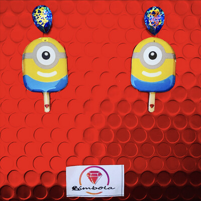Pendientes Minion ice cream earrings pendientes helados rainbow earrings funny earrings