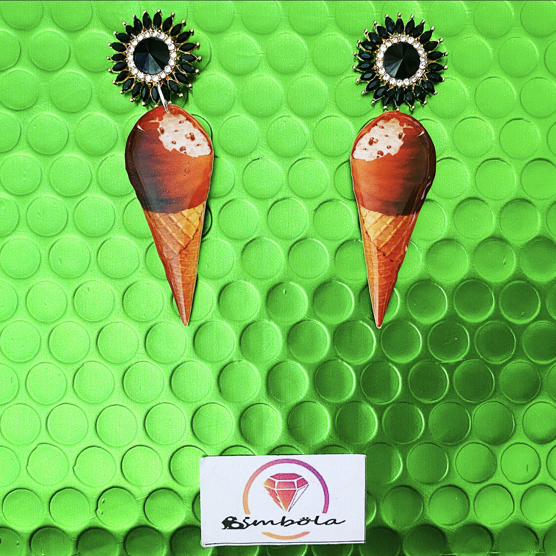 Pendientes chocolate ice cream earrings pendientes helado funny earrings helado cono 