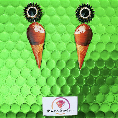 Pendientes chocolate ice cream earrings pendientes helado funny earrings helado cono 
