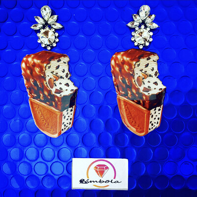 PENDIENTES HELADOS MAXIBON PENDIENTES CHOCOLATE ICE CREAM EARRINGS GLITTER EARRINGS HANDMADE EARRINGS 