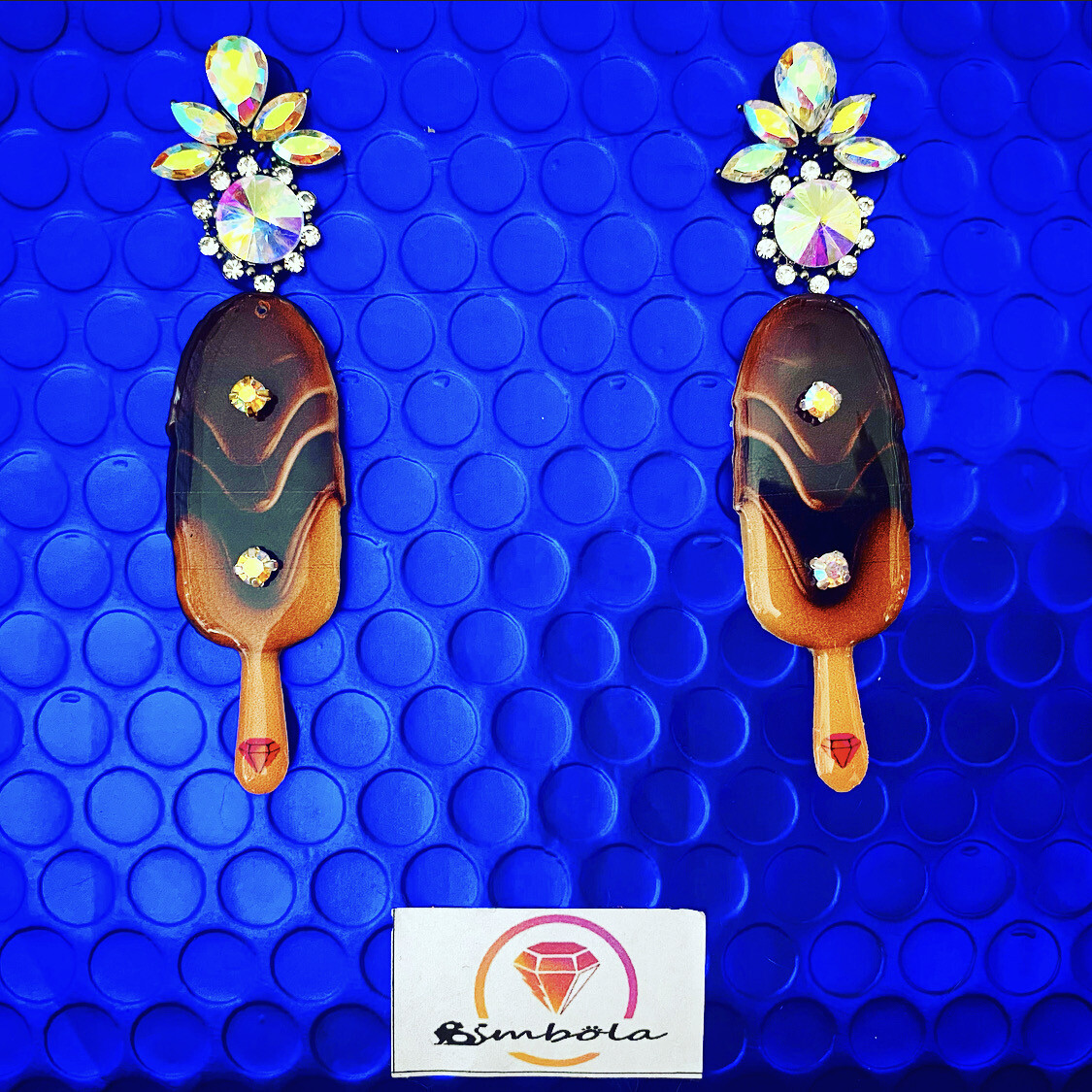 PENDIENTES MAGNUM PENDIENTES HELADO CHOCOLATE ICE CREAM EARRINGS GLITTER EARRINGS HANDMADE EARRINGS 