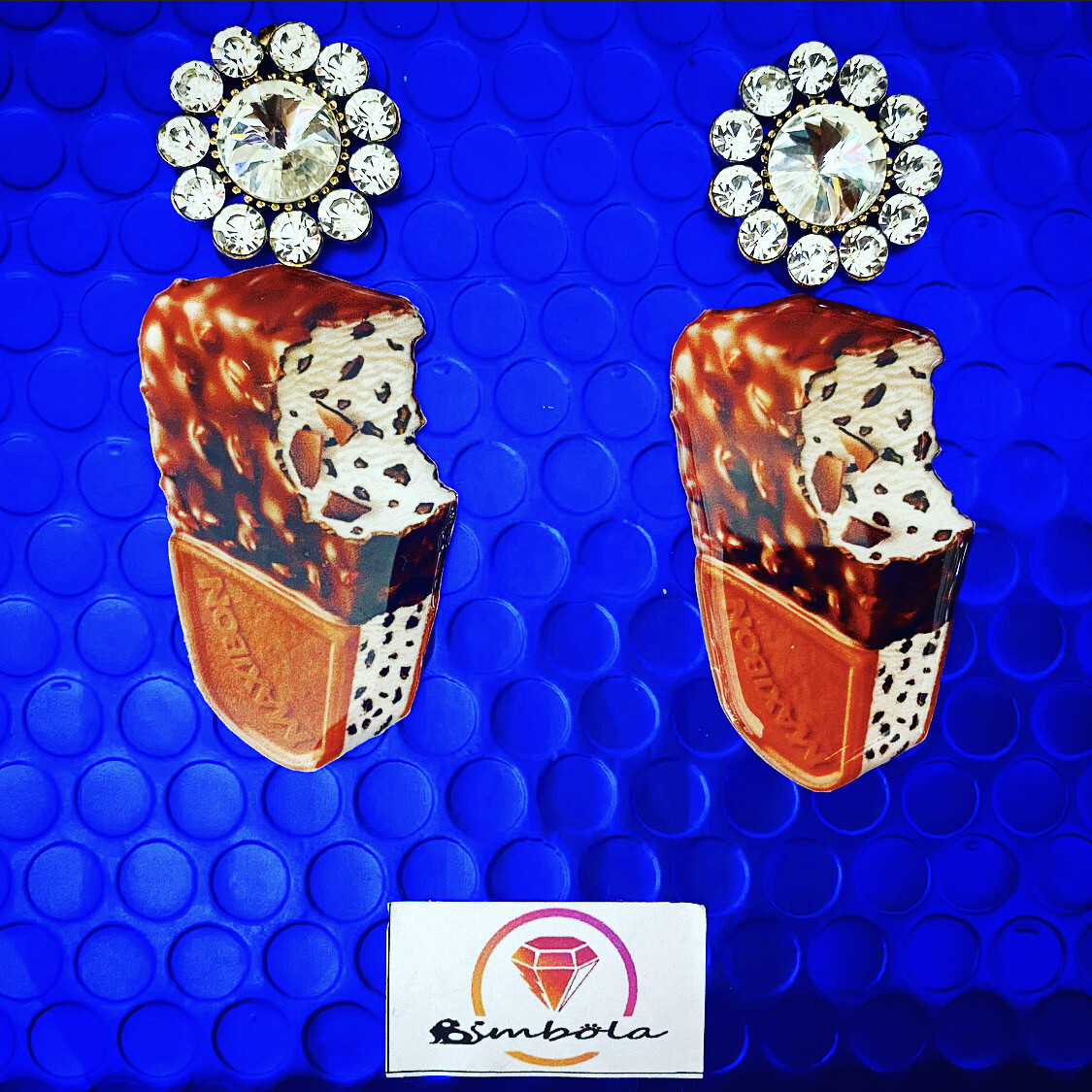 PENDIENTES HELADOS MAXIBON PENDIENTES CHOCOLATE ICE CREAM EARRINGS GLITTER EARRINGS HANDMADE EARRINGS 