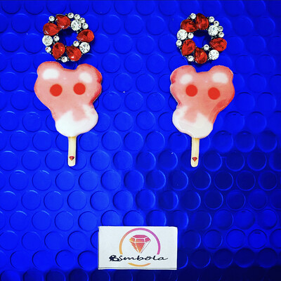 PENDIENTES HELADOS PENDIENTES PANTERA ROSA ICE CREAM EARRINGS PANTHER EARRINGS 