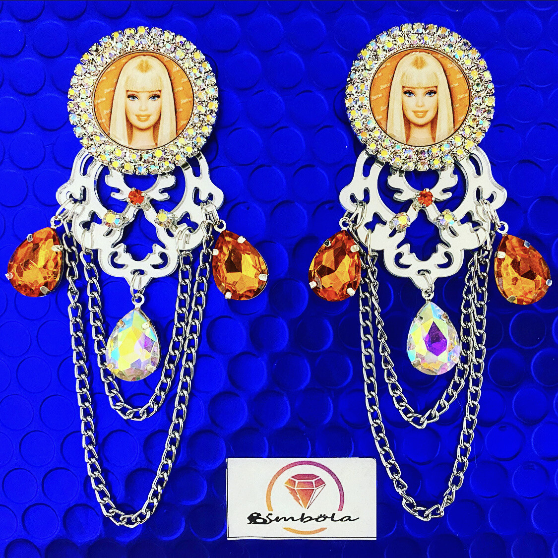 Pendientes Muñeca doll earrings pendientes Barbi Pendientes princesa