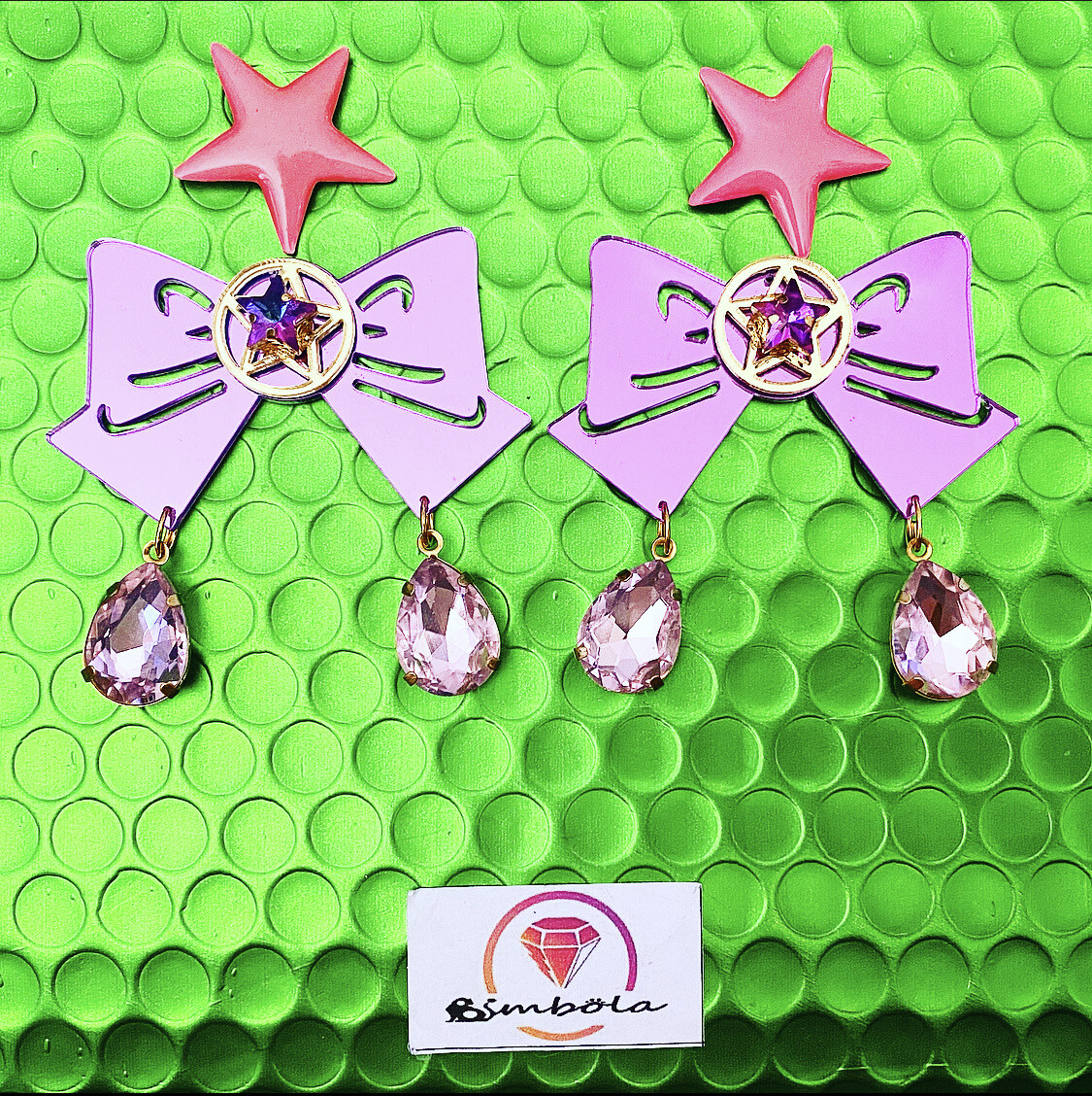 PENDIENTES LAZO RIBBON EARRINGS PENDIENTES BODA PENDIENTES ELEGANTES METACRILATO