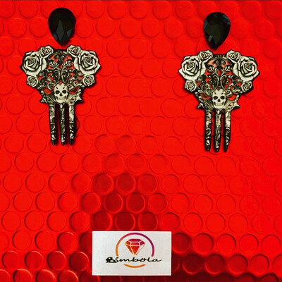 Pendientes calaveras skull Earrings Pendientes Halloween earrings Pendientes peineta Pendientes flamencos