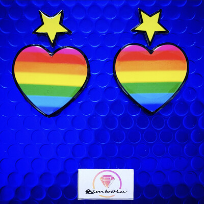 Pendientes corazones pendientes corazón heart earrings be free love is love gay pride earrings pendientes orgullo gay