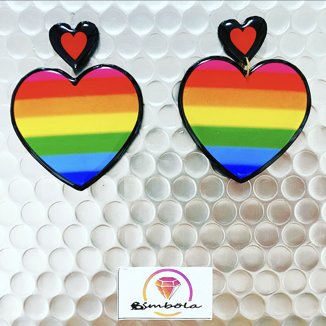 Pendientes corazones pendientes corazón heart earrings be free love is love gay pride earrings pendientes orgullo gay