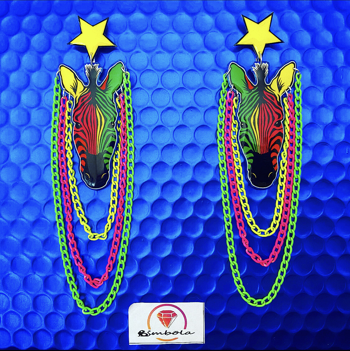 Pendientes cebras pendientes cadenas Pendientes tropicales 