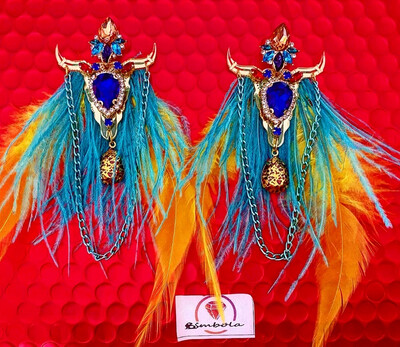 Pendientes búfalos pendientes buey pendientes cadenas Pendientes plumas pendientes boho bufalo