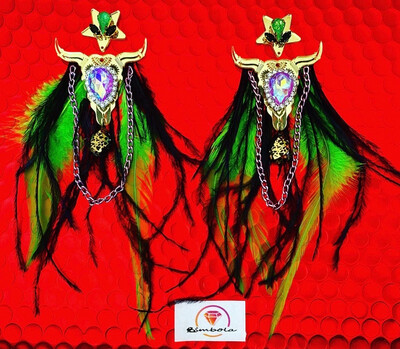Pendientes búfalos pendientes buey pendientes cadenas Pendientes plumas pendientes boho bufalo