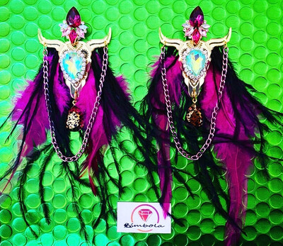 Pendientes búfalos pendientes buey pendientes cadenas Pendientes plumas pendientes boho bufalo