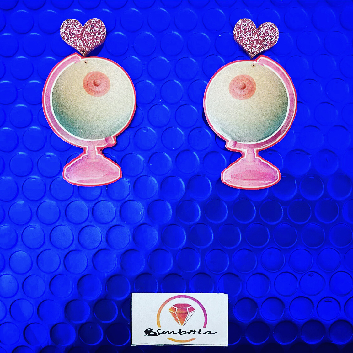 Pendientes teta mundi  bob earrings pendientes mama earrings 
