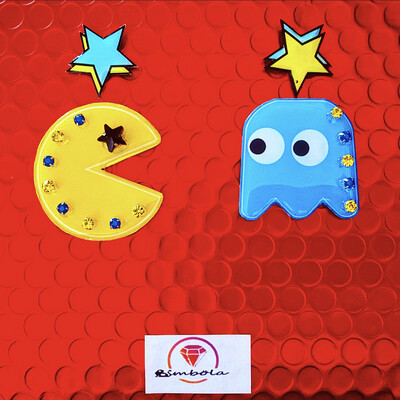 Pendientes comecocos game earrings Pendientes pac man earrings pendientes reversibles 