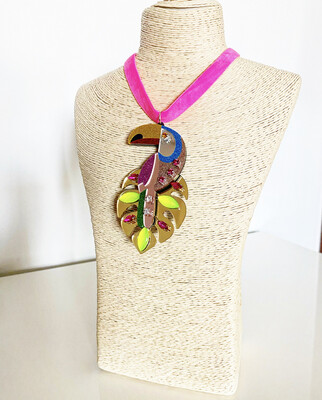 Collar tucan collar tropical collar tucán collar metacrilato collar choker 