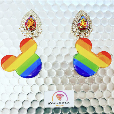 Pendientes Mouse pendientes raton bandera gay flag earrings be free love is love gay pride earrings pendientes orgullo gay pendientes disne pendientes arcoiris 