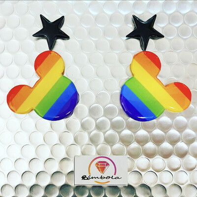 Pendientes Mouse pendientes raton bandera gay flag earrings be free love is love gay pride earrings pendientes orgullo gay pendientes disne pendientes arcoiris