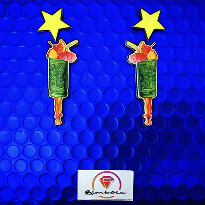 Pendientes Pin up earrings pendientes tiki coctel earrings pendientes piernas leg earrigs pendientes tropicales pendientes cóctel