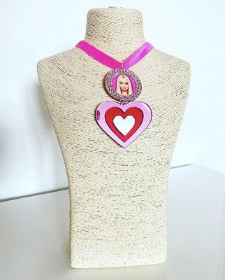 Collar muñeca collar corazón collar barbi collar metacrilato collar choker doll necklace 