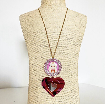 Collar muñeca collar corazón collar barbi collar metacrilato collar choker doll necklace 