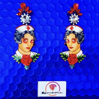 Pendientes enfermera Nurse earrings traditional tattoo
